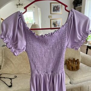 Rue21 Lavender Purple Off-Shoulder Fitted Romper, size Small